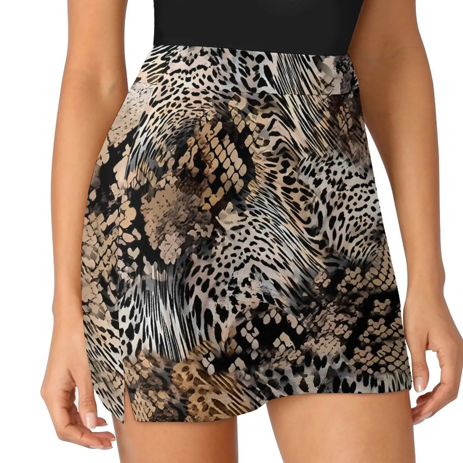 Snake Skin Skirt Ladies Leopard Print Vintage Mini Skirts High Waist Graphic Aesthetic Casual Skirt Big Size