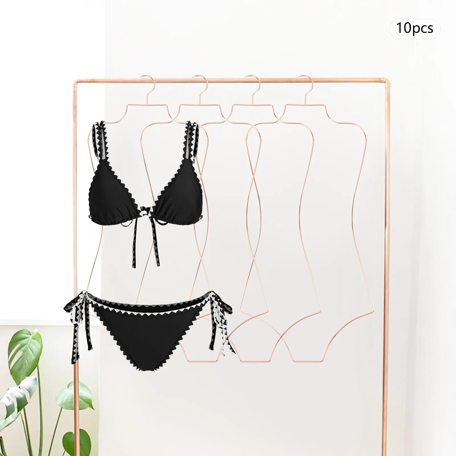 

Rose Gold 10-Pack Body Shape Display Hangers for Swimwear and Lingerie
