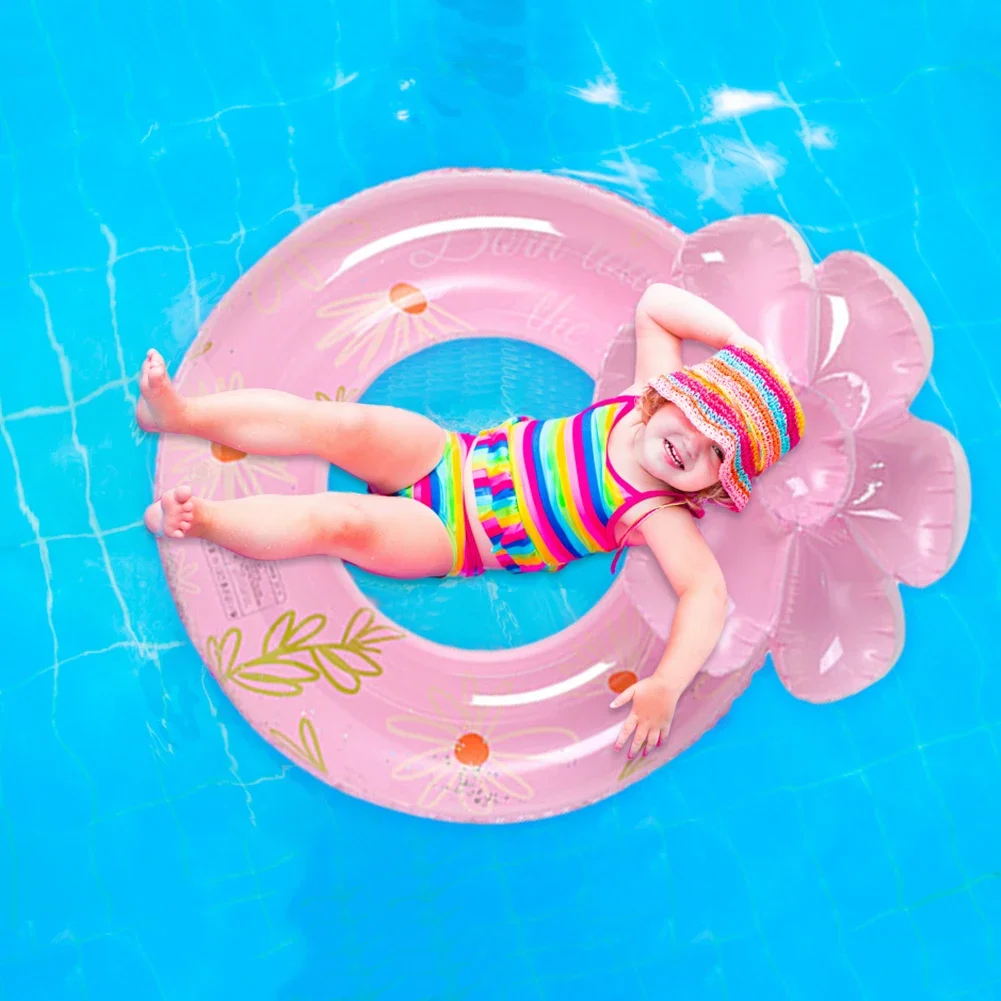 Schwimmring mit Gänseblümchen-Dekor, Pool-Schwimmreifen für Erwachsene und Kinder, Aufblasbarer Riesen-Schwimmreifen, Wasserspielzeug für Jungen und Mädchen