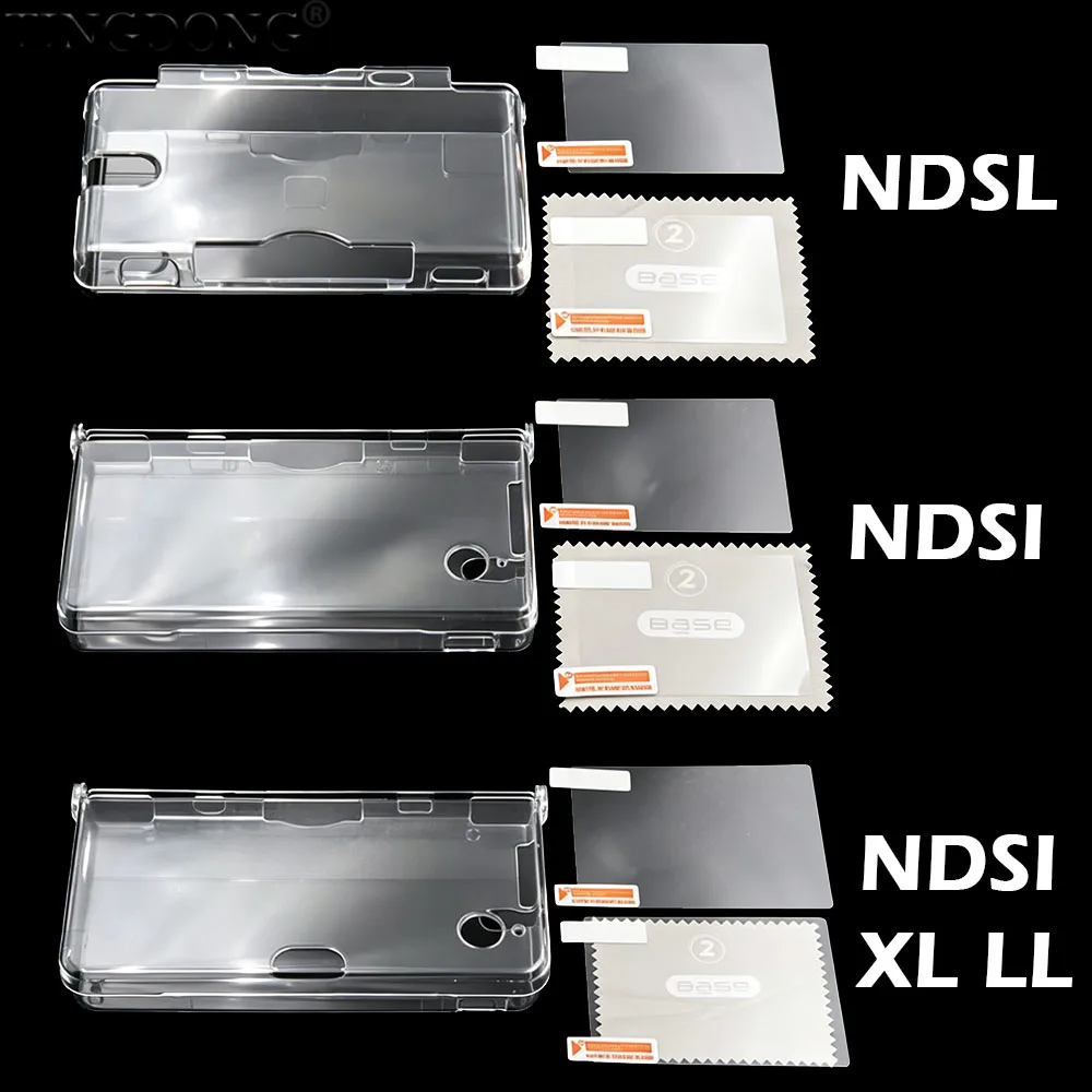 Crystal Shell Skin Case Cover für NDSL NDS Lite NDSI NDSi XL LL – transparente Kunststoff-Konsolen-Bildschirmschutzfolie