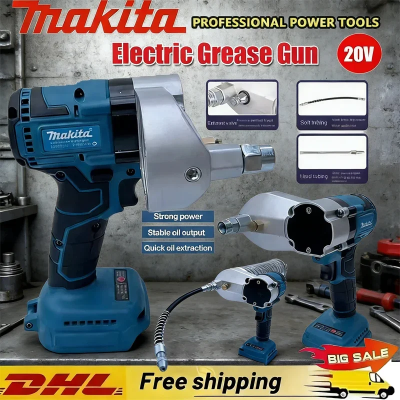 

Электрический бесщеточный смазочный пистолет Makita высокого давления для смазки, работающий от аккумулятора 20В