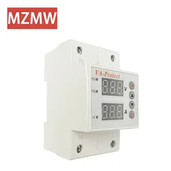 80A Adjustable Digital Dual Reclosing Over and Under Voltage Protector Device Over Load Current Limit Protection Surge Protector