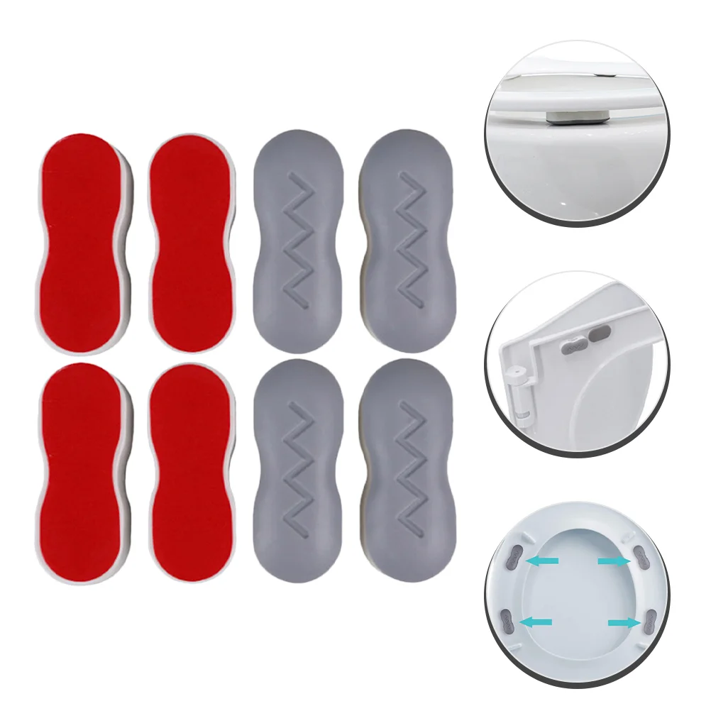 8 Pcs Toilet Seat Gasket Pad Home Gaskets Bumper Cushion Cover Bumpers Kit Replacement Universal Abs Pads Anti-shock