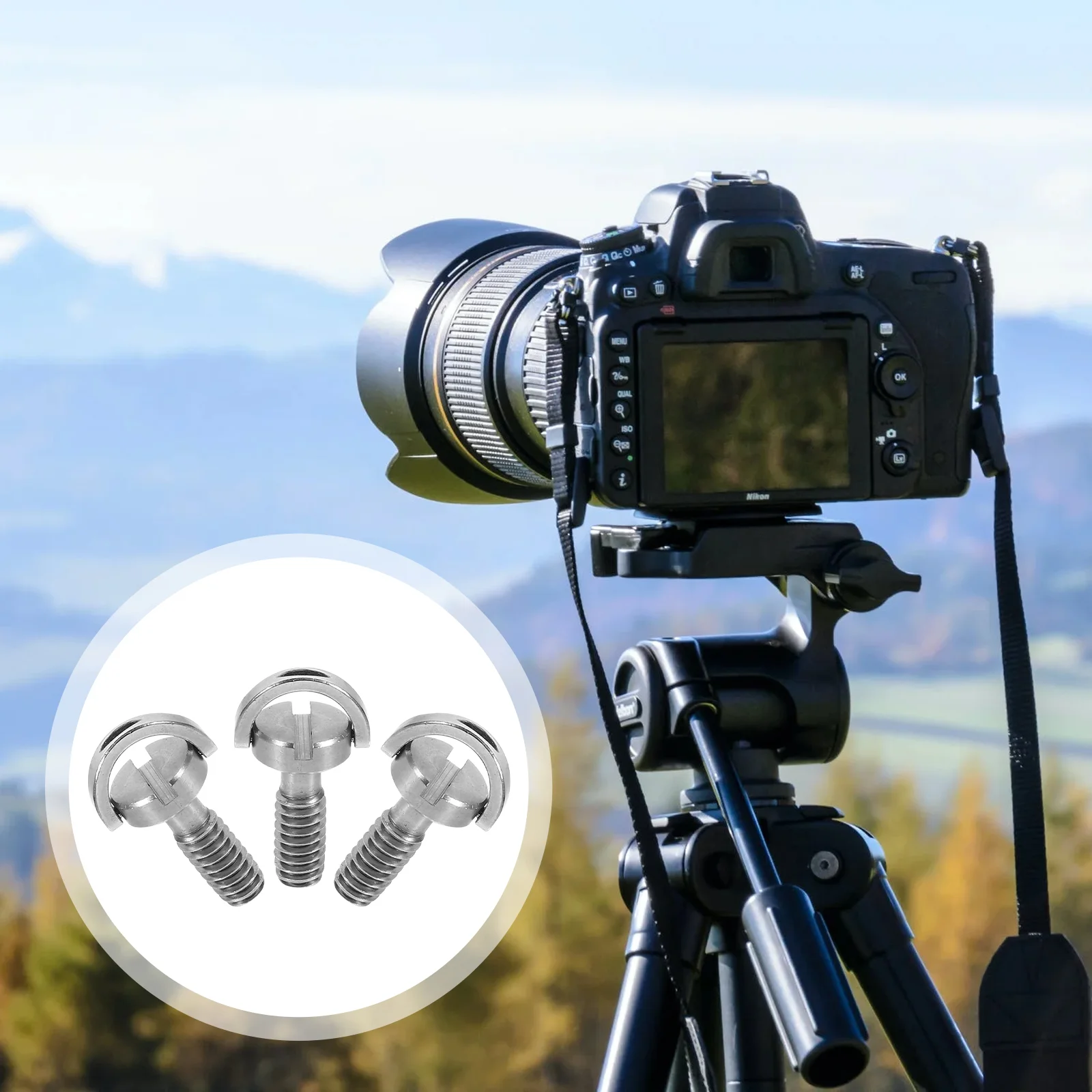 3 Buah Pemasangan Sekrup Kamera Berengsel dengan Aksesori Pelat Rilis Cepat Monopod Pemasangan Poros