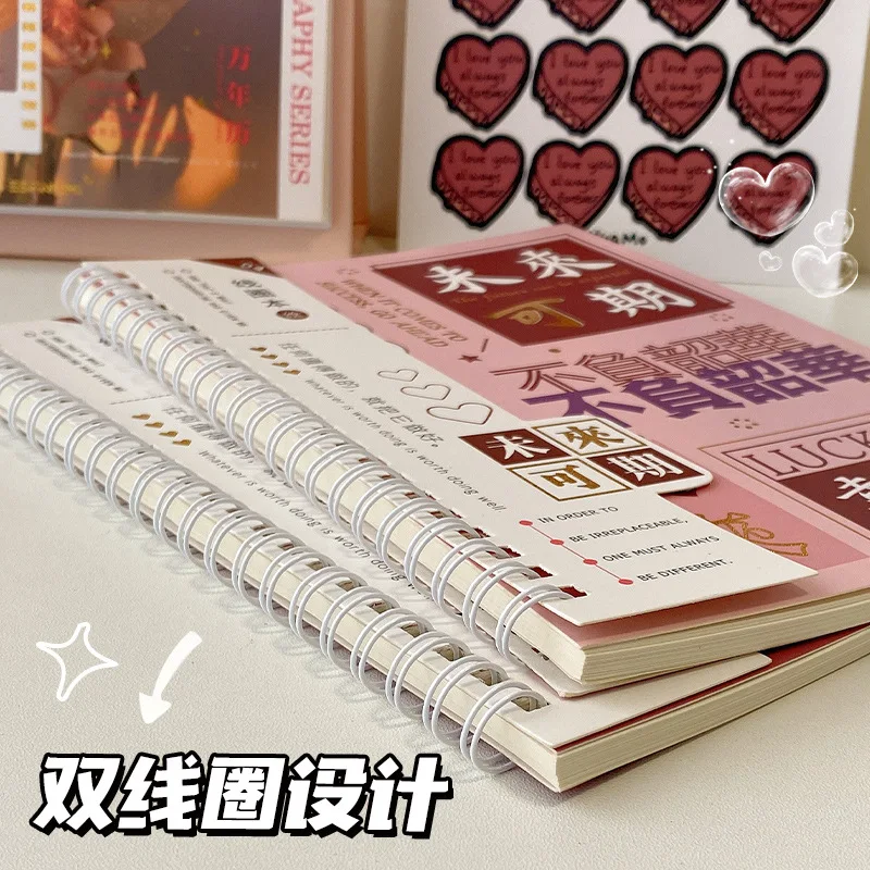 A5 Good Luck Series Spiral Notebook 50 Sheets Lined Journal Diary Planner Notepad School Office Supplies Kawaii Stationery