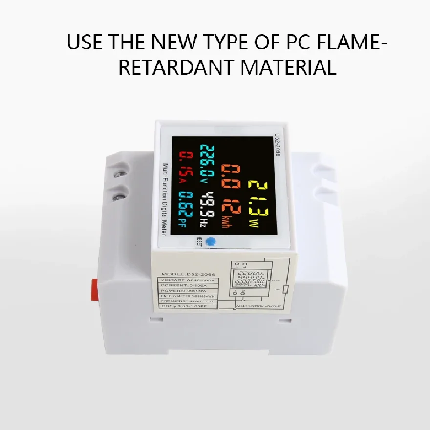 

6IN1 Din Rail AC Monitor 110V 220V 380V 100A Voltage Current Power Factor Active KWH Electric Energy Frequency Meter