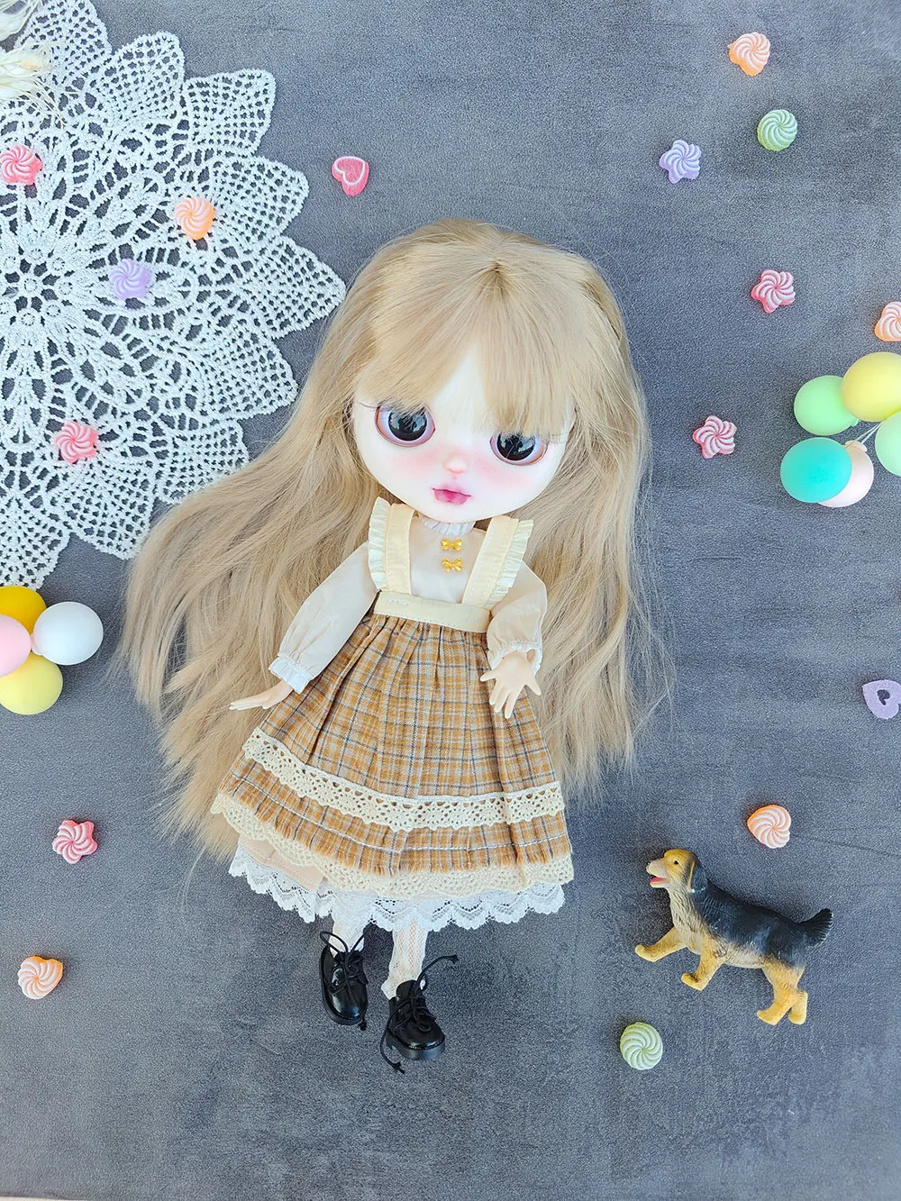 

New Handmade Blythe doll Clothes Barbies Girl Long sleeved daily dress Cute For Ymy Licca Ob24 Ob27 Azone Doll Accessories