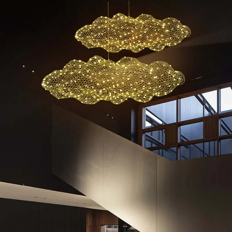 Modern Starry Sky Clouds LED Pendant Lights Dining Room Bedroom Lighting Decor Chandelier Indoor Hotel Bar Hanging Light Fixture