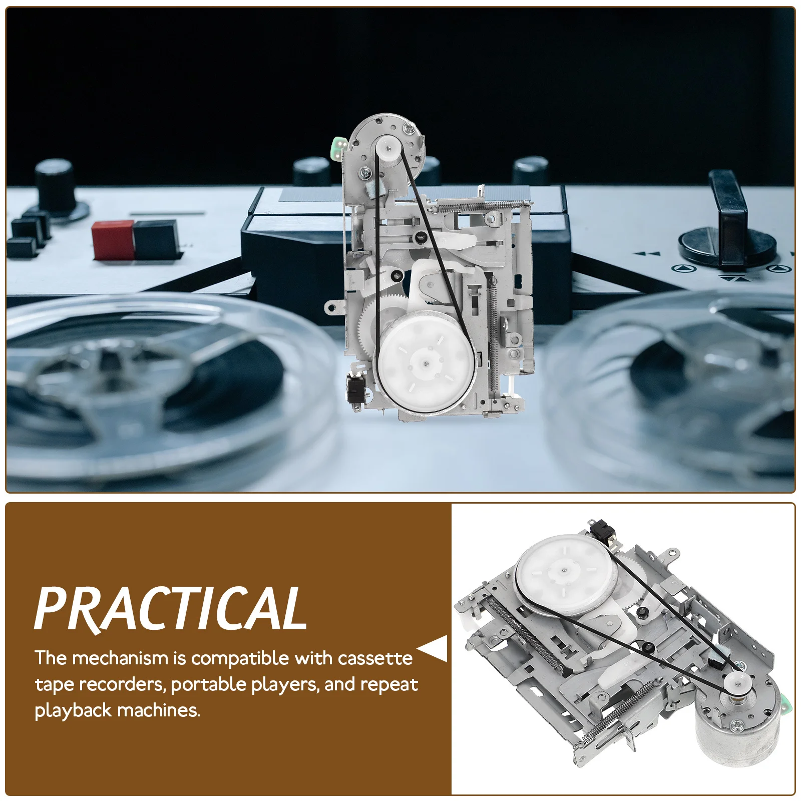 

Cassette Tape Recorder Mechanism Sturdy Abs Metal Core For Repeater Portable Player Repair Replacement Durable Movement