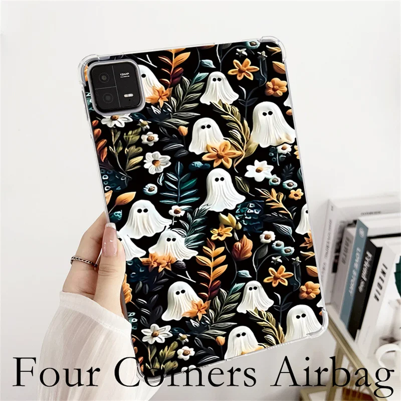 Tablet Case for Xiaomi Mi Pad 5 6 Pro Tablet Cases Pumpkin Bat Halloween TPU Clear Cover For  Redmi Pad SE 11 2023 10.6 '' Case