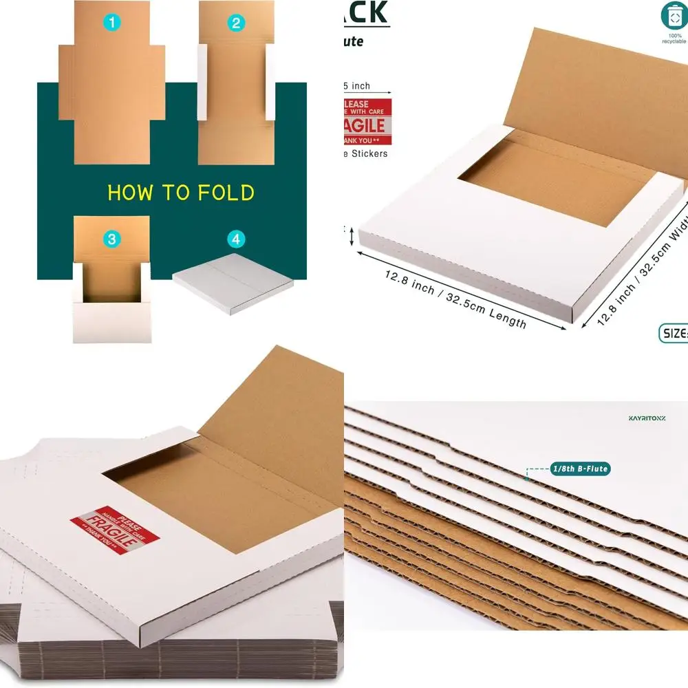 

Почтовые коробки для виниловых пластинок, 12,8 x 12,8 x 1, транспортировочные коробки из гофрированного картона LP, белые, для почтовых отправлений, упаковки, переезда, хранения