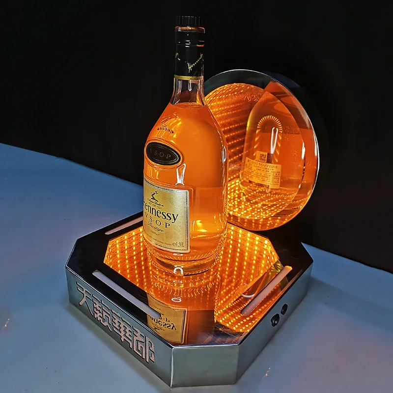 Custom Logo Hennessy VIP Laser LED Nightclub Night Club Champagne Glorifier Service Bottle Presenter For Bar