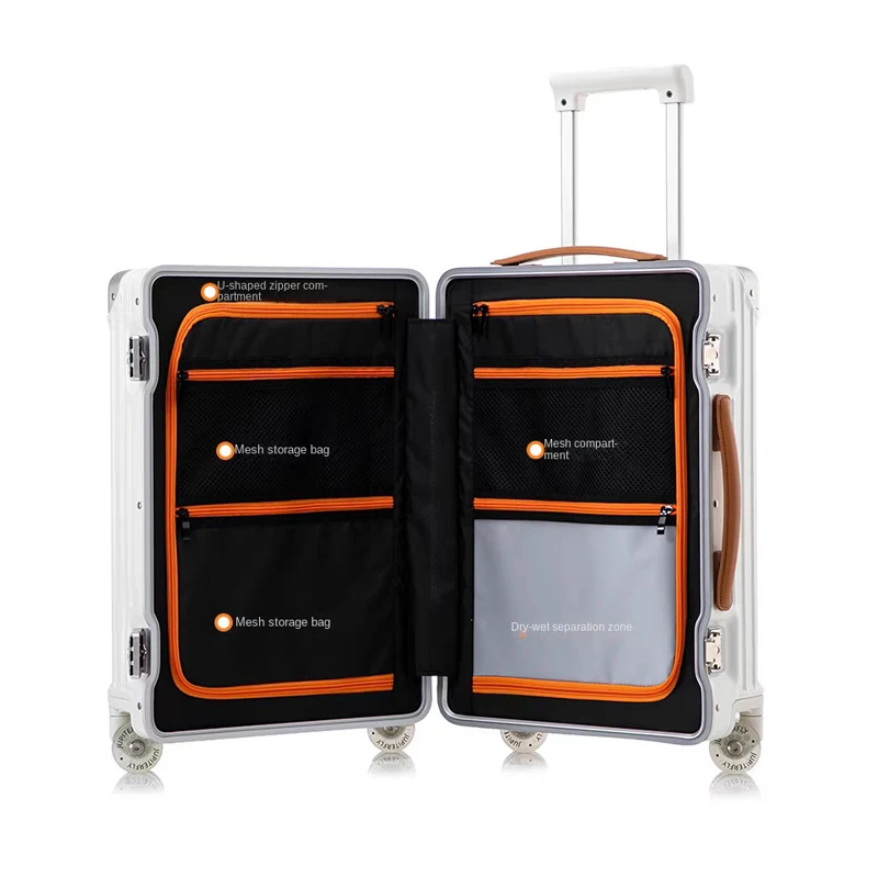 18 "20" 24 "26" 28 Inch Reiskoffer Aluminium Frame PC Trolley Case Met wielen Handbagage Boarding Box Rolling Bagage