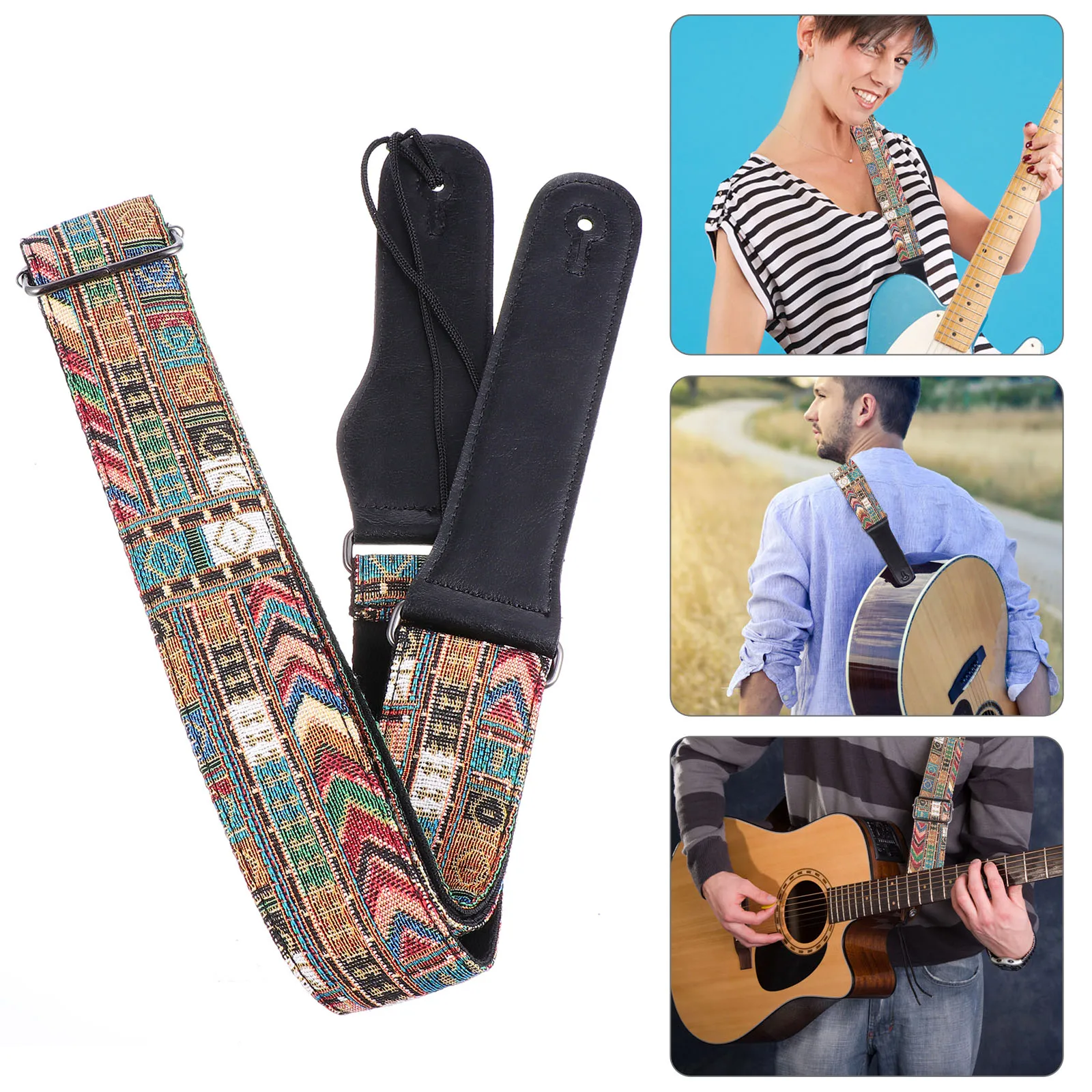 

Sturdy Strap Durable Lightweight Shoulder Belt Bright Colors Fine Craftsmanship Music Instrument Accessory Guitar Rope Guitar