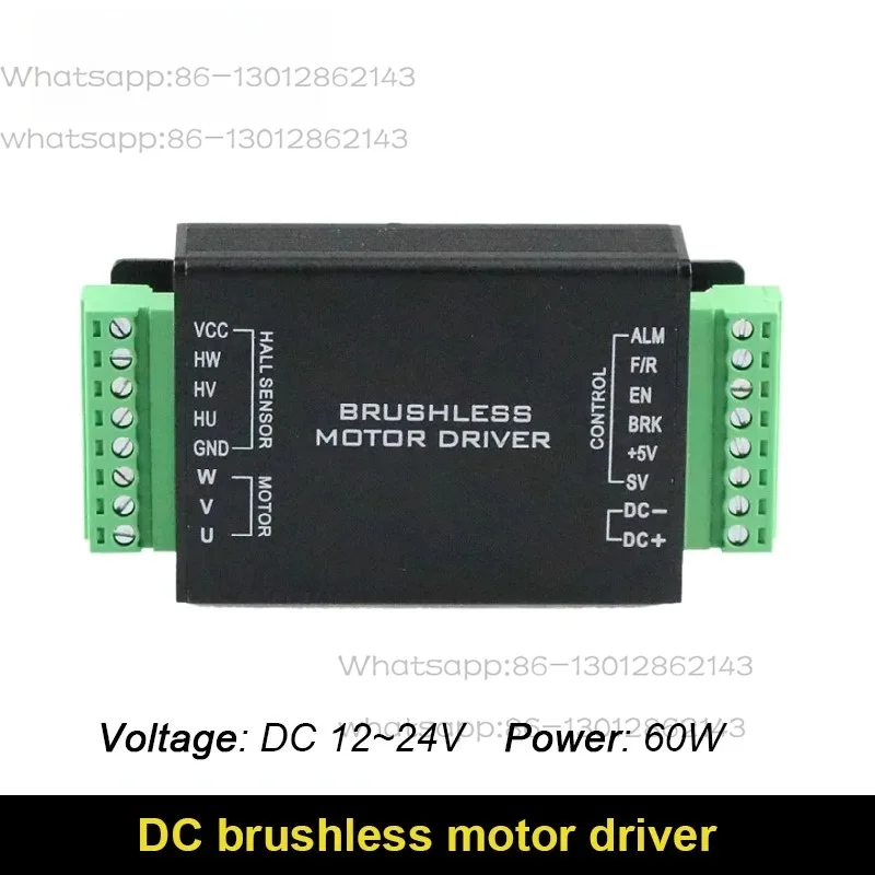 Mini Brushless Motor Controller 3PH 12V 24V BLDC Driver With Hall Adjustable Speed PWM for 10W-60W Brushless Motor