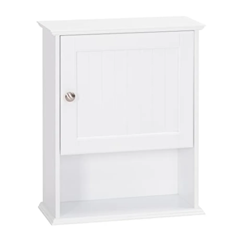 

Bathroom Cabinet Wall Mounted with Single Door Wood Hanging Cabinet with Adjustable Shelf White