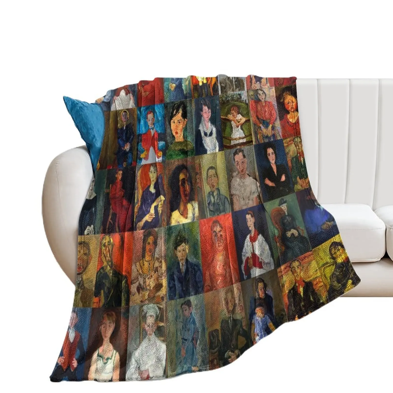 Chaim Soutine Faces Throw Blanket Sofa Throw Decoratives Decorative Beds Blankets