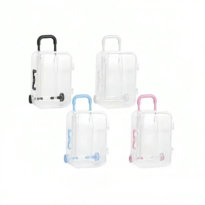 1개 미니 여행가방 모양 캔디 박스 창의적이고 귀여운 작은 보관함 보석 귀걸이 반지 결혼식 파티 및 선물용