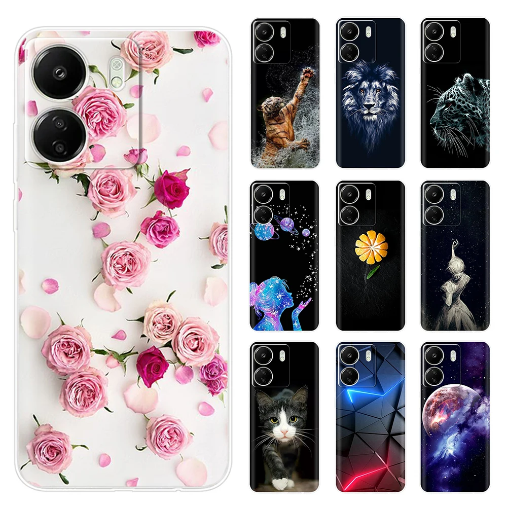 Soft Clear TPU Case For Xiaomi Poco C65 Case Redmi 13C Silicone Back Cover Phone Cases For Xiaomi Redmi 13C PocoC65 Bumper Coque