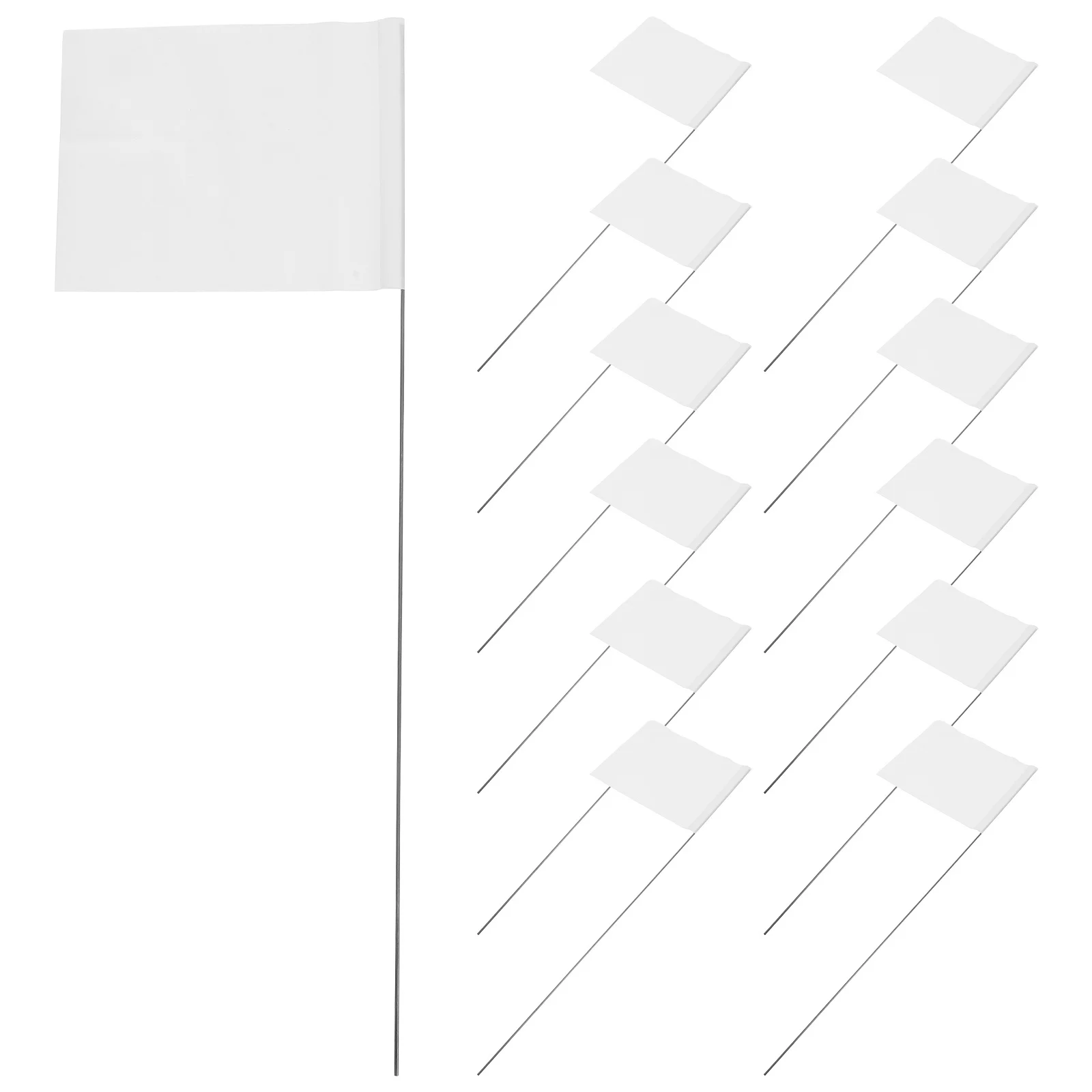 

24pcs Pvc Marking 15 Inch Stainless Steel Stakes Industrial Underground Utilities Sewer Landscaping Surveying Pet Boundary Flag