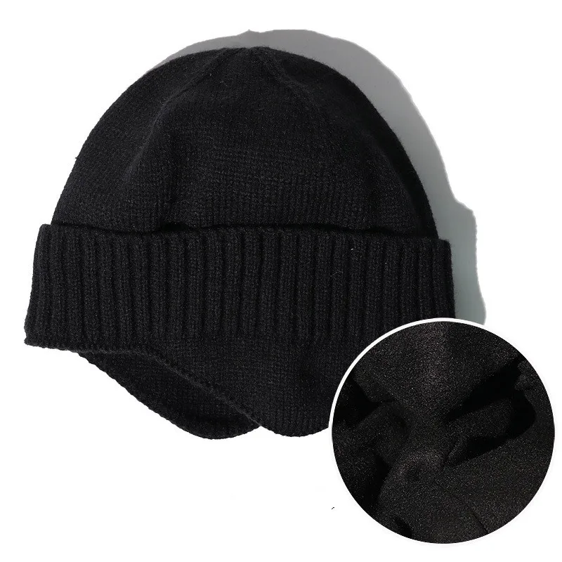 Fashion Winter Earmuff Beanie Men\'s Outdoor Knitted hat Women\'s Korean Warm Beanies Skiing Hat Windproof Earflaps Bonnet Hats