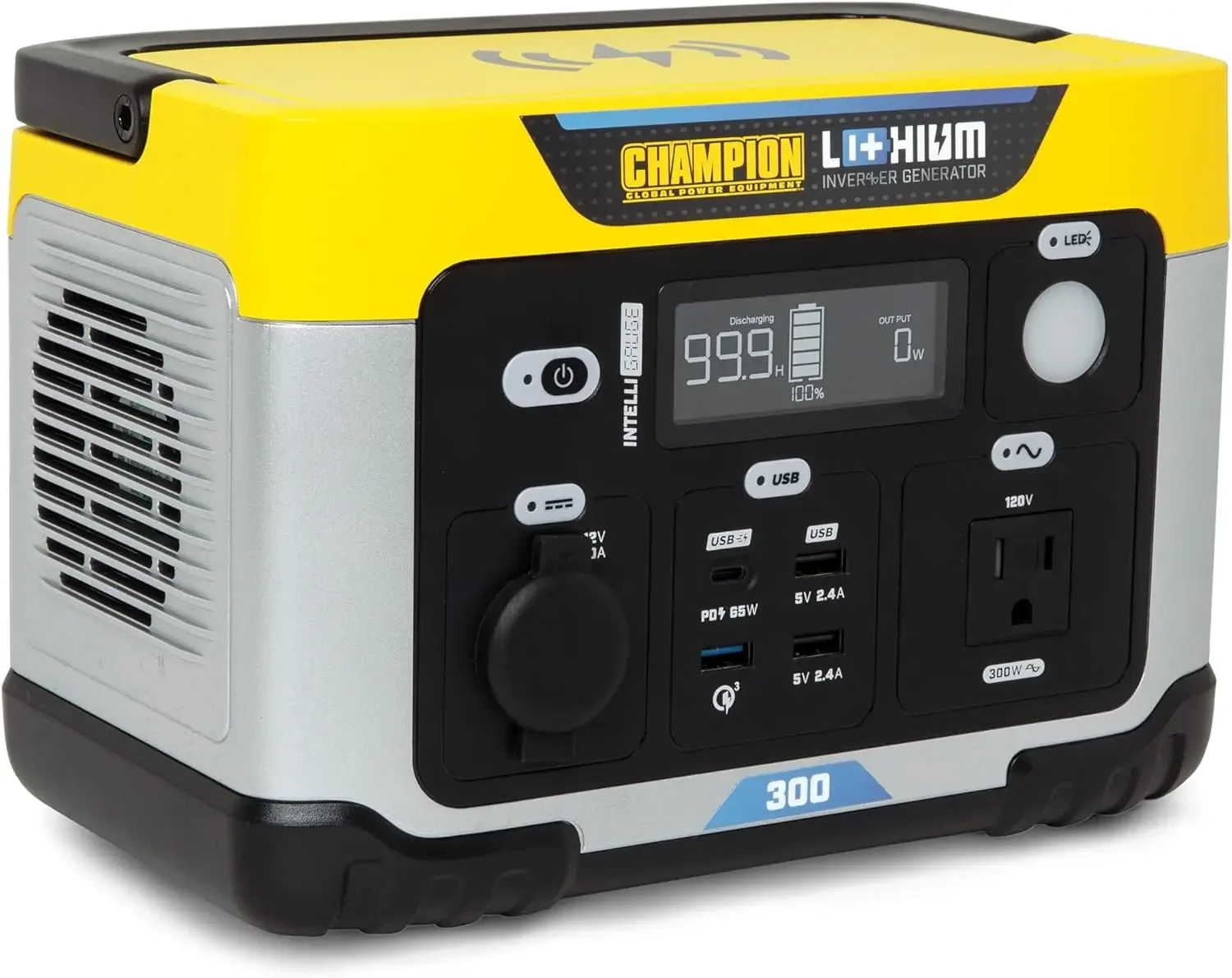 201188 285-Wh Power Station 600/300-Watt Portable Lithium-Ion Battery Solar Generator Battery technology provides unattenuated