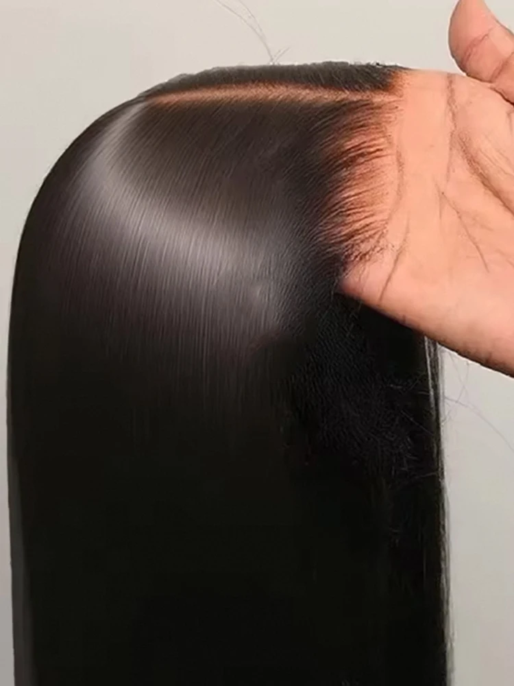 42Inch 250% Density 5x5 Straight Human Hair Wigs Glueless Human Hair Wig Wear To Go Natural Black 13X4 HD Lace Frontal Wig