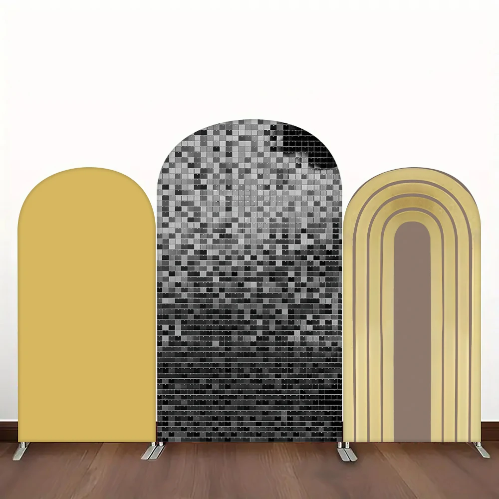 

Spangly Wedding Arch Cover Elastic Backdrop Background For Photography Dancing Lady Birthday Party Decoration Banner Props
