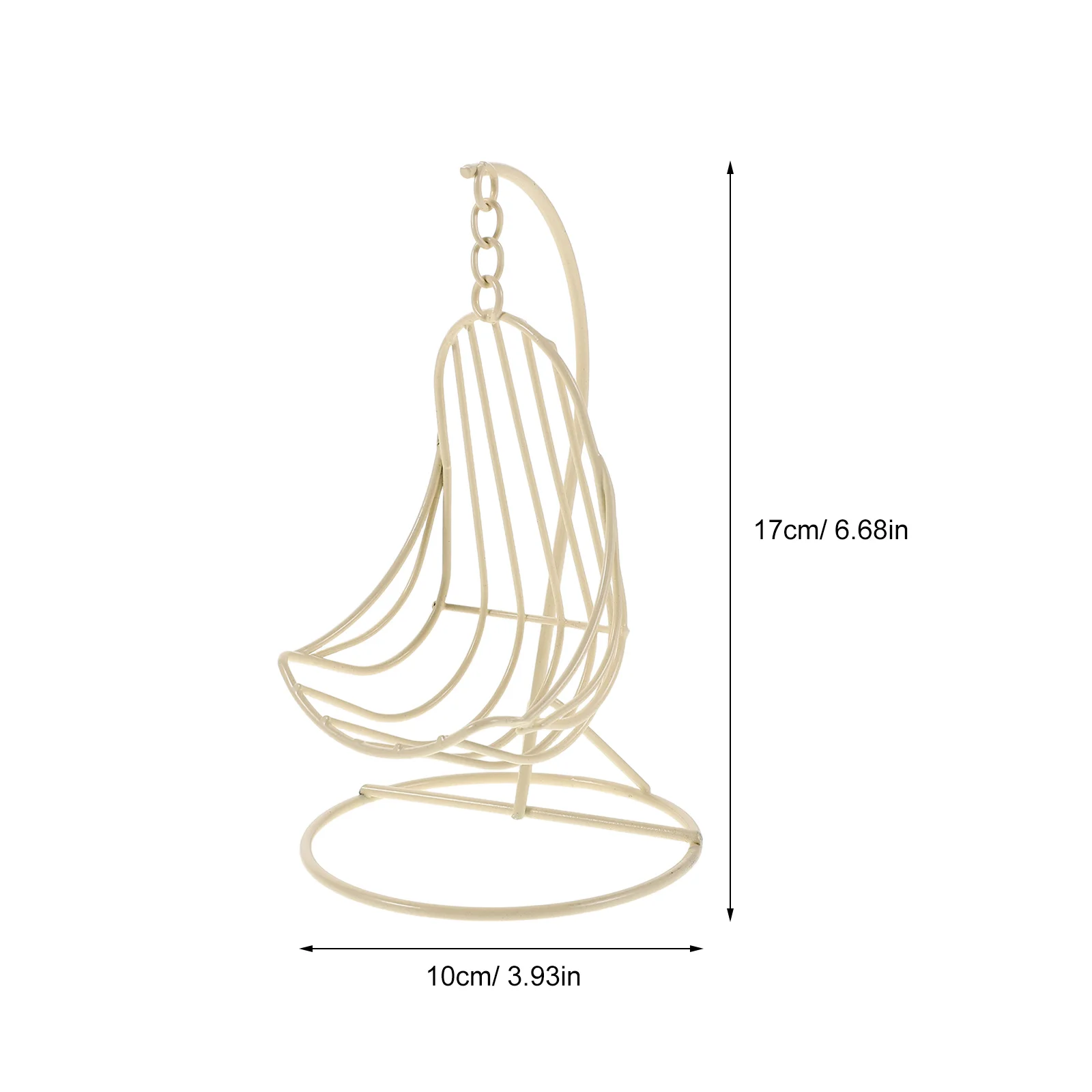 2pcs Dollhouse Mini Swing Basket Chair Iron Hanging Hammock For Fairy Garden Patio Living Room Tiny Furniture Decor Desktop