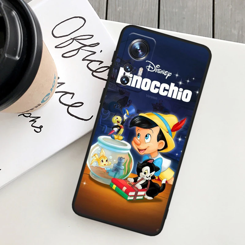 Disney Pinocchio Cute For Xiaomi Mi 14 13 12T 12S 12X 12 11i 11X 11T 11 Ultra Lite Pro Soft Silicone Black Phone Case