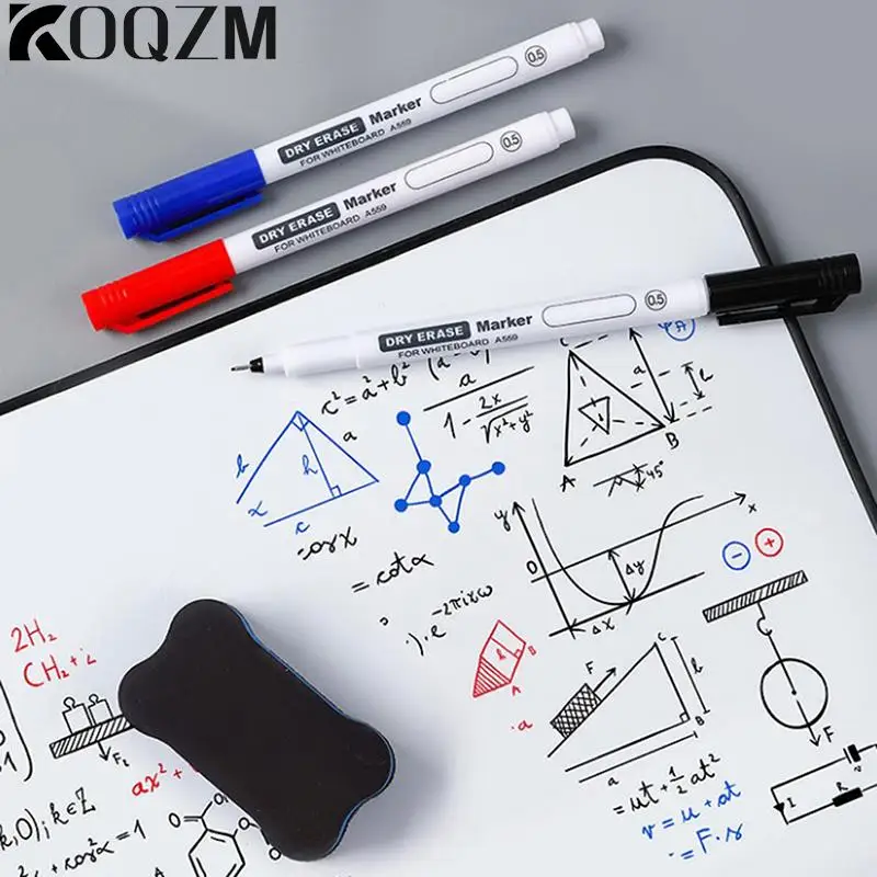 Erasable Whiteboard Pen Permanent Ink Dual Dot Markers To Mark Anything 0.5MM Dry Erasing Pen Office Examination