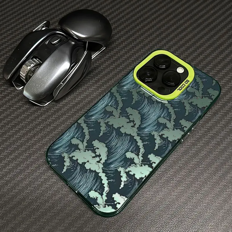 

Модный и креативный чехол для телефона Waves для iPhone 17, 16, 15, 14, 13, 12, 11 Pro Max XR XS MAX 7, 8 PLUS MINI INS, роскошный матовый чехол