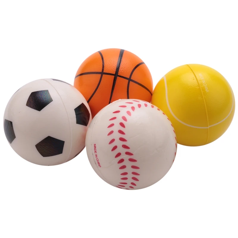 Soft Elastic Squishy Stress Reliever Bola para Crianças, Bola pequena Brinquedos, Mão, Basquete, Beisebol, Futebol, Tênis, Exercício