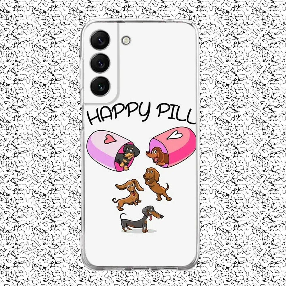 Silikonowe etui na telefon Sausage Dog Dachshund do Samsung S30, S23,21,22,20 Ultra, S20 FE lite, S10,9,PIus Note20 Ultra Cover Clear