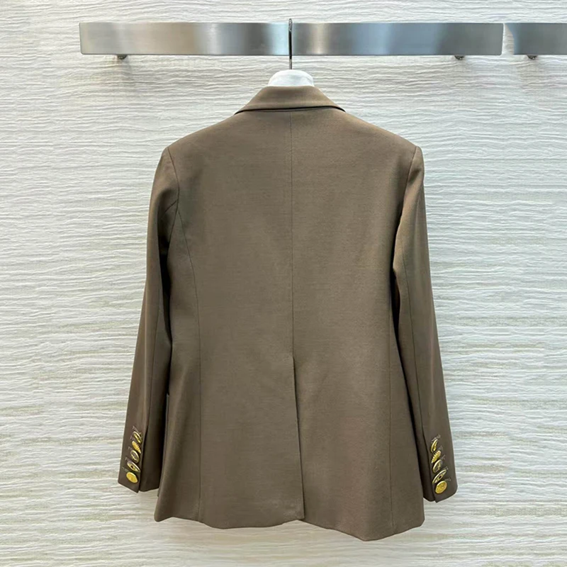 여성 칼라 긴팔 블레이저, 패셔너블하고 다재다능한 루즈핏 재킷 탑, 고품질, 가을, 신상, 2025