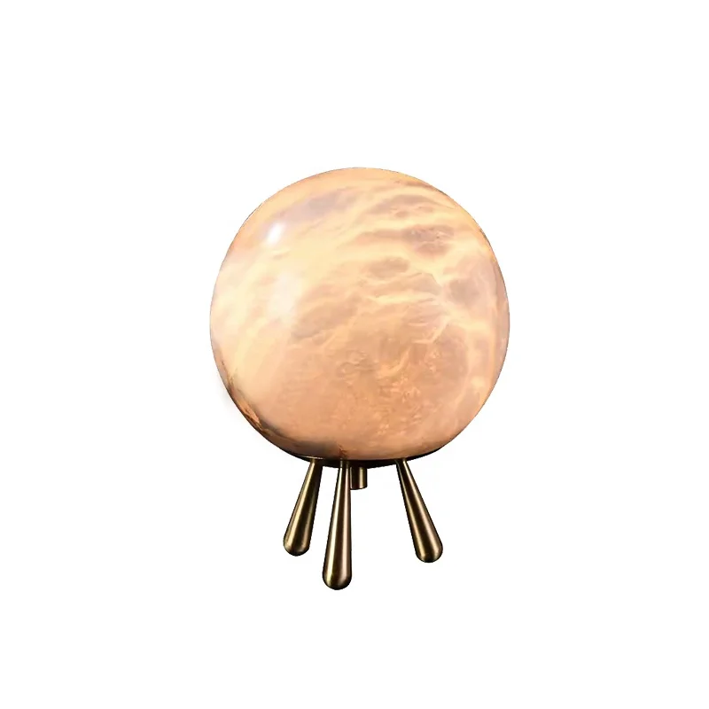 Bedroom bedside decorative desk lamp: Simple Spanish marble ball creative hotel desk lamp