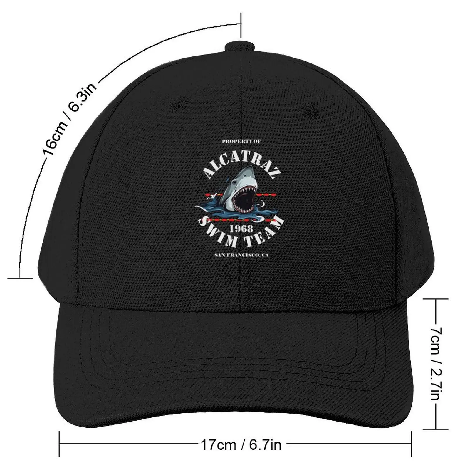 Alcatraz Swim Team Vintage Club Tee 1968 Great White Baseball Cap Luxury Cap Ball Cap Luxury Woman Men's