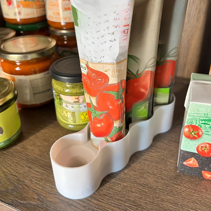1Pc White Tube Holder, Suitable for 4 Tubes — Designed for Refrigerators and Pantry Storage, Ideal for Mustard, Mayonnaise
