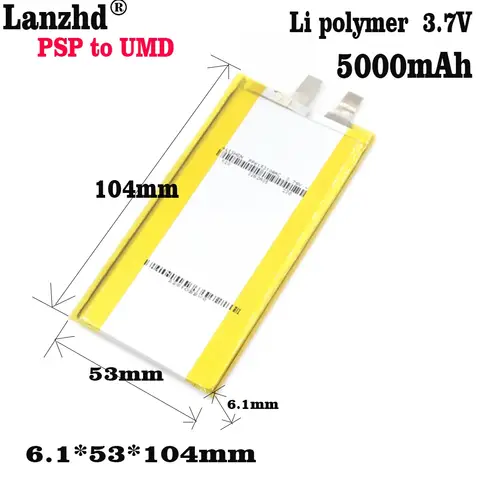 1-10pcs 6050100 6153104 Better than 6252103 PSP Change UMD Battery High Capacity 5000mAh
