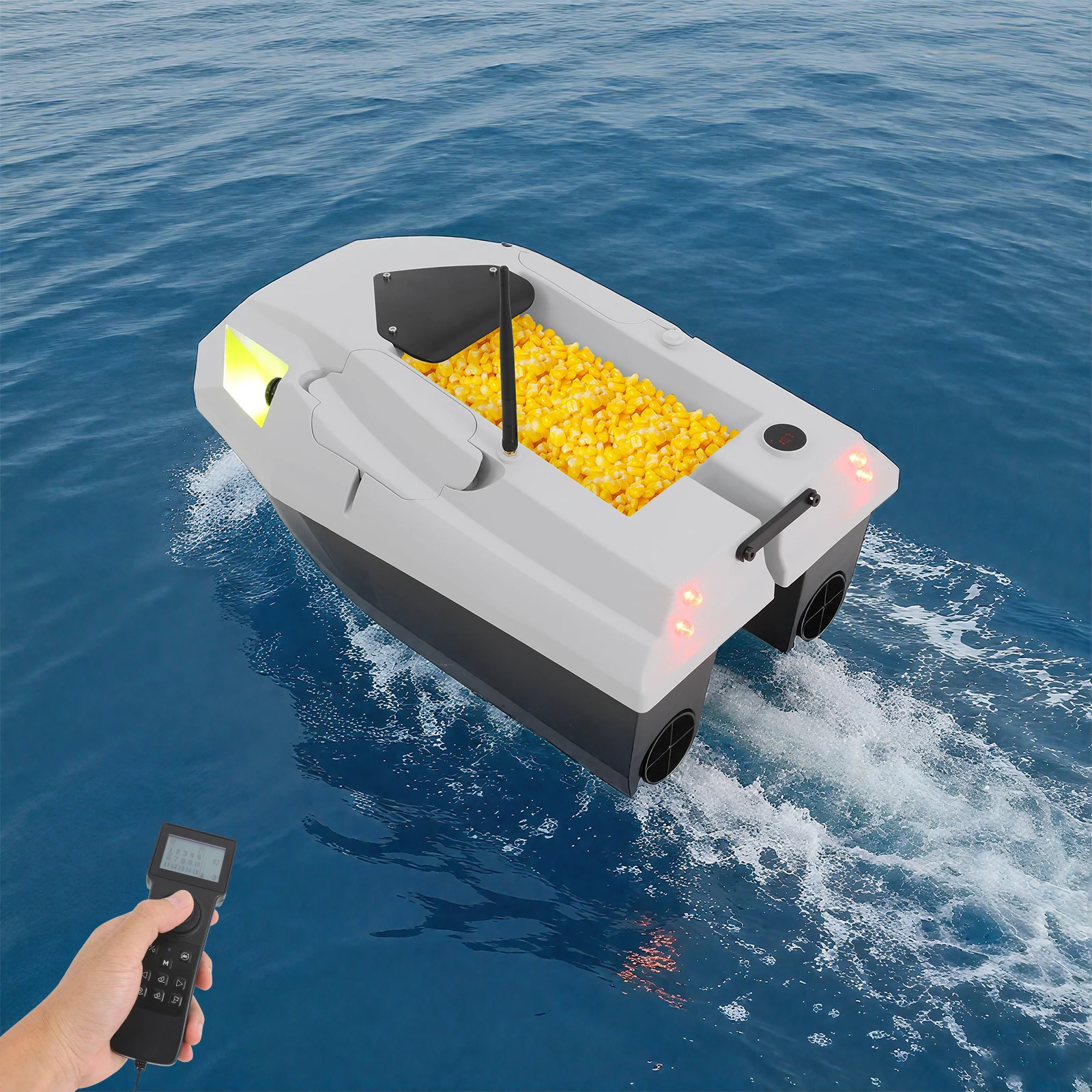 

RC Bait Boat Рыболовная лодка с приманкой и GPS RC Bait Рыболовная лодка с большим отделением для приманки 12 В 500 м