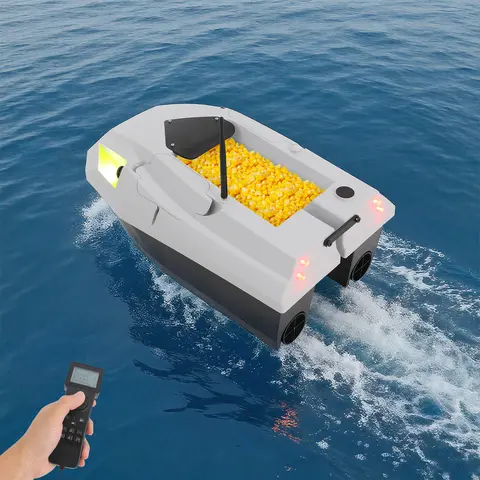 เรือตกปลาบังคับวิทยุพร้อม GPS ช่องใส่เหยื่อขนาดใหญ่ 12V 500 เมตร