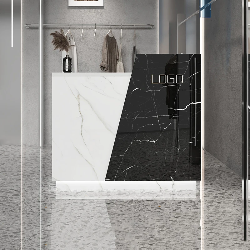 

customized Trendy Reception Desk Beauty Salon Bar Counter Cashier Counter Simple Modern Escritorio De Recepcion Office Furniture