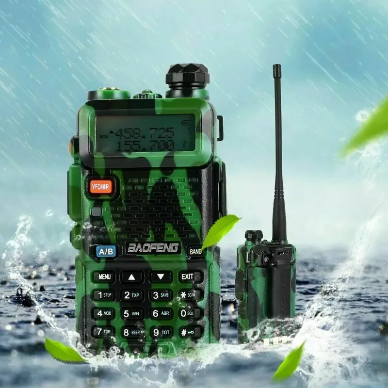 Baofeng UV-5R Two Way Radios 5W VHF UHF Dual-Band 136-174 MHz 400-520 MHz FM Transceiver Ham Camouflage Walkie Talkie USB EU US