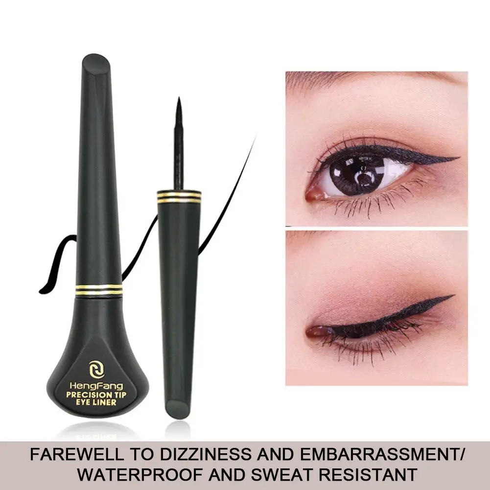 2-in-1 Black Liquid Eyeliner Pen Stamp Pencil Waterproof Fast-Drying Eye Liner For Women Makeup Lasting Black Stamps Cosmet S5Y5