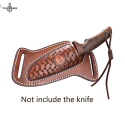 Tourbon Leather Knife Sheath Tool Fixed Blade Pouch Folding Knife Pocket Organizer EDC Tool Carrier for Belt (without knives)
