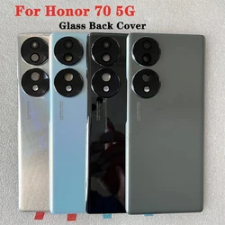 New For Honor 70 5G Glass Back Battery Cover For HW Honor 70 Back Cover Door Housing + Flash Cover + Camera Lens