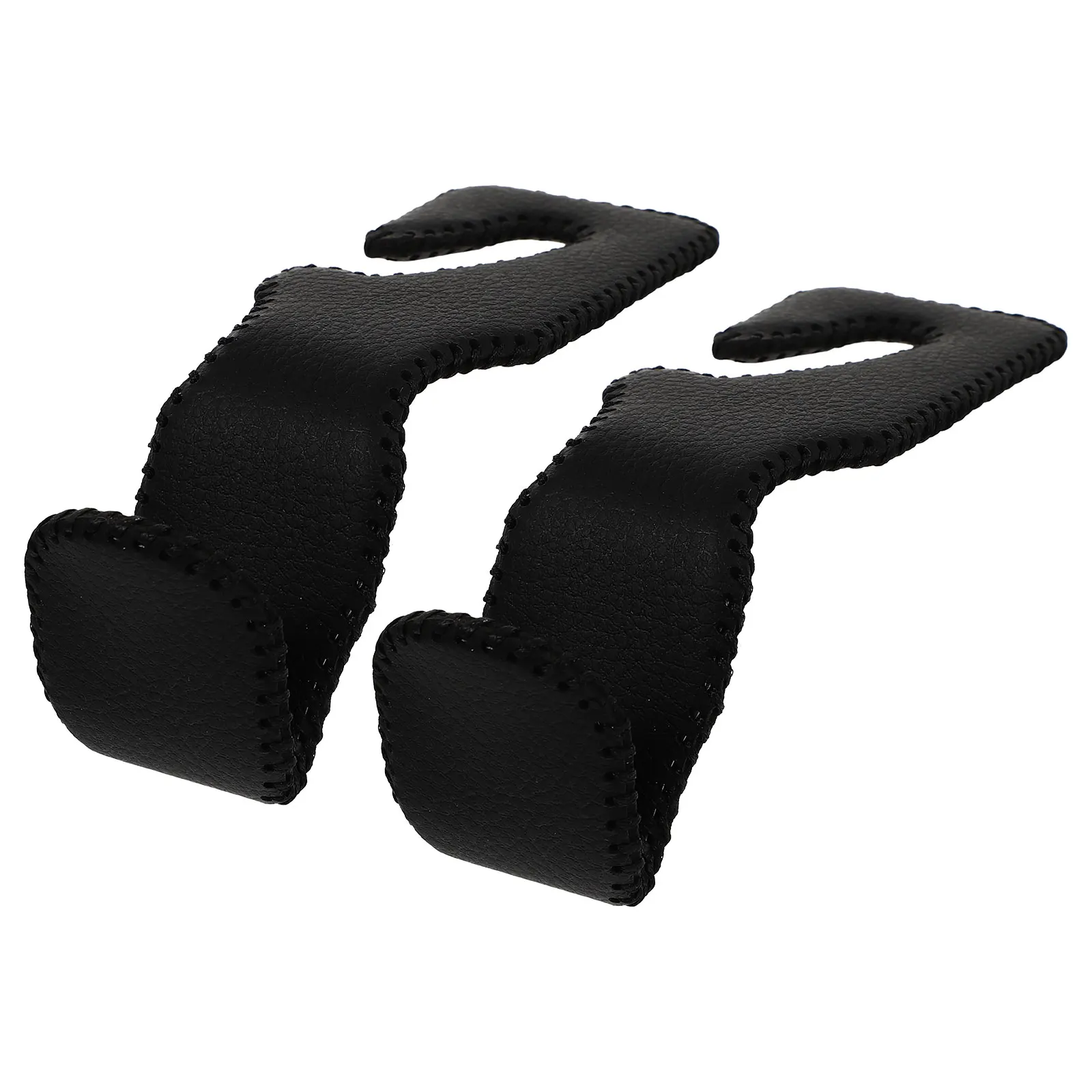 

2 Pcs Car Seat Hooks Black PU Durable Compact Steel ganizer Headrest Hangers Multi functional Storage Hooks for Car Back Seat