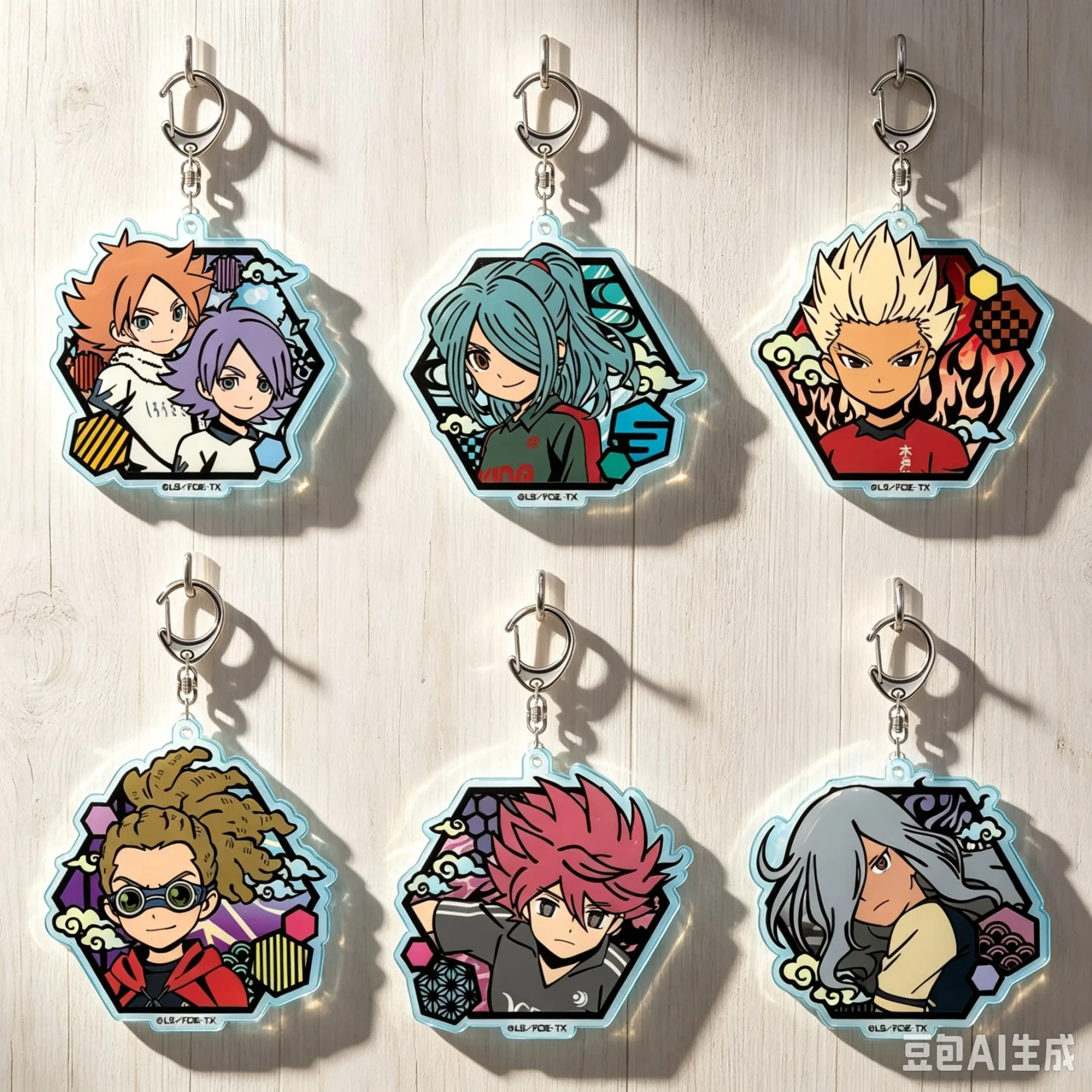 6cm Inazuma Eleven Acrylic Pendant Keychains cartoon character Accessories Goods Collection Gifts For Friends