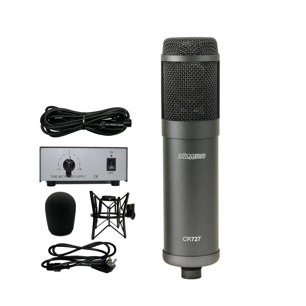 

797AUDIO ATCR02 7-контактный ламповый конденсаторный микрофон XLR с амортизатором и губчатой крышкой с поп-фильтром