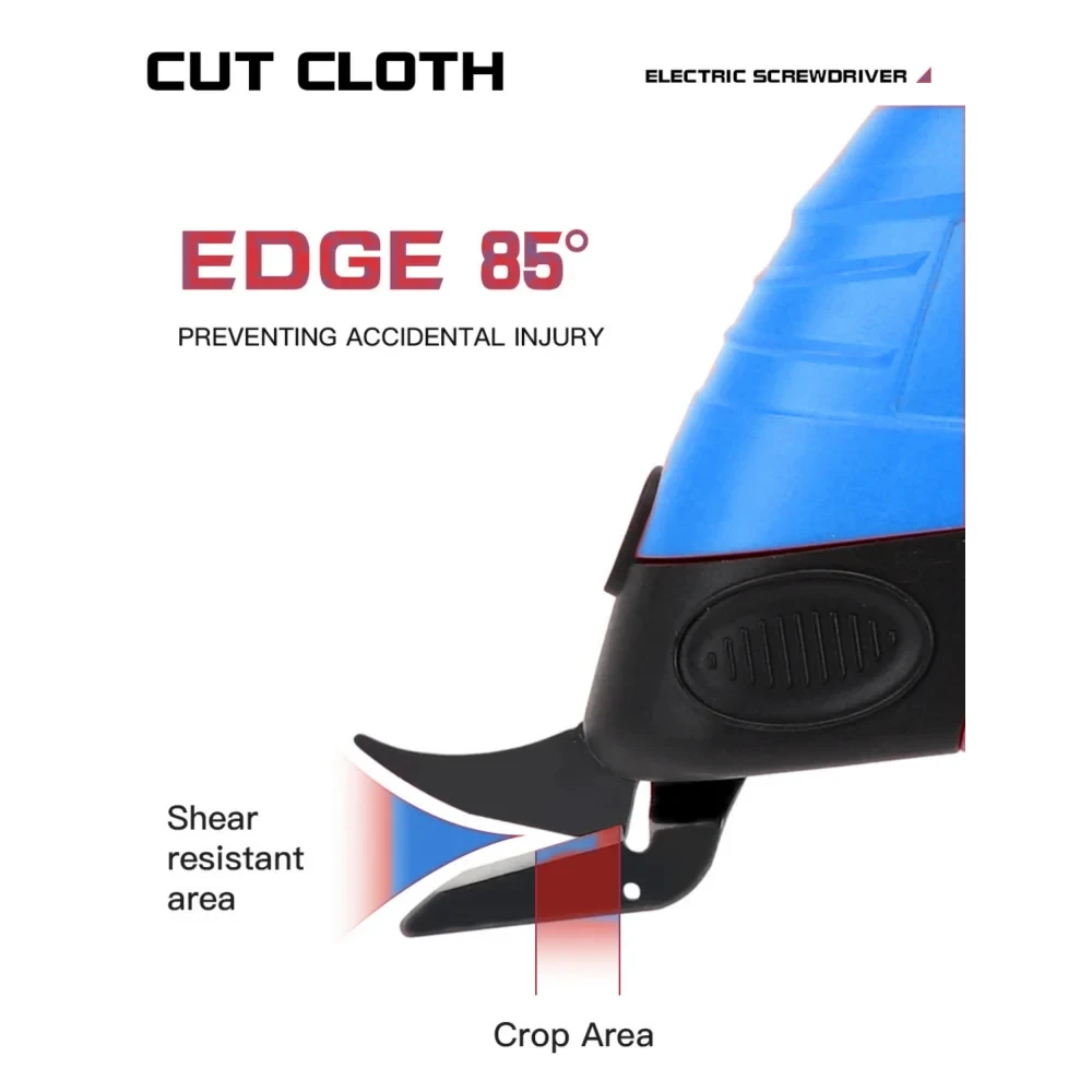 Electric Scissors Cloth Cutting Machine Lithium Charging PVC Leather Sewing Tailor Scissor Tungsten Steel Blade Doubl Blade Tool